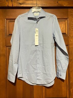 Calvin Klein Light Blue Microdot Men's Dress Shirt